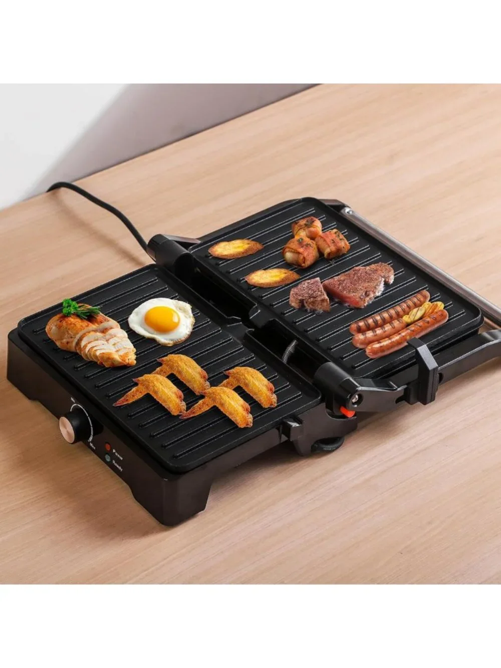 Versatile 3-in-1 Large Panini Press & Grill - Opens 180° for Perfect Sandwiches